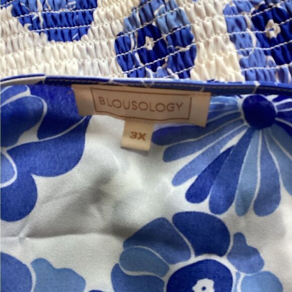 Blouseology - Blue & White Floral Print Blouse - Picture 5 of 8